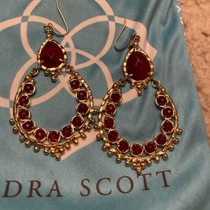 RESERVED Kendra Scott Maroon Gaia Earrings